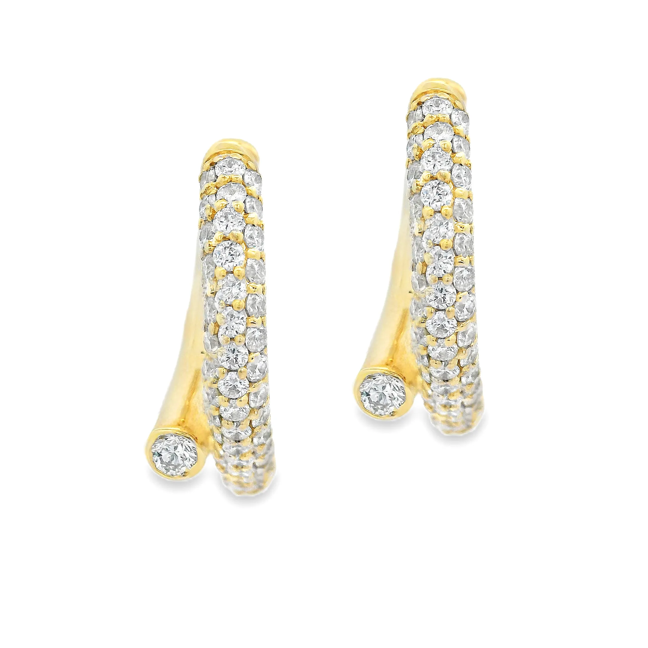 1.00ct 14k Yellow Gold Diamond Earrings