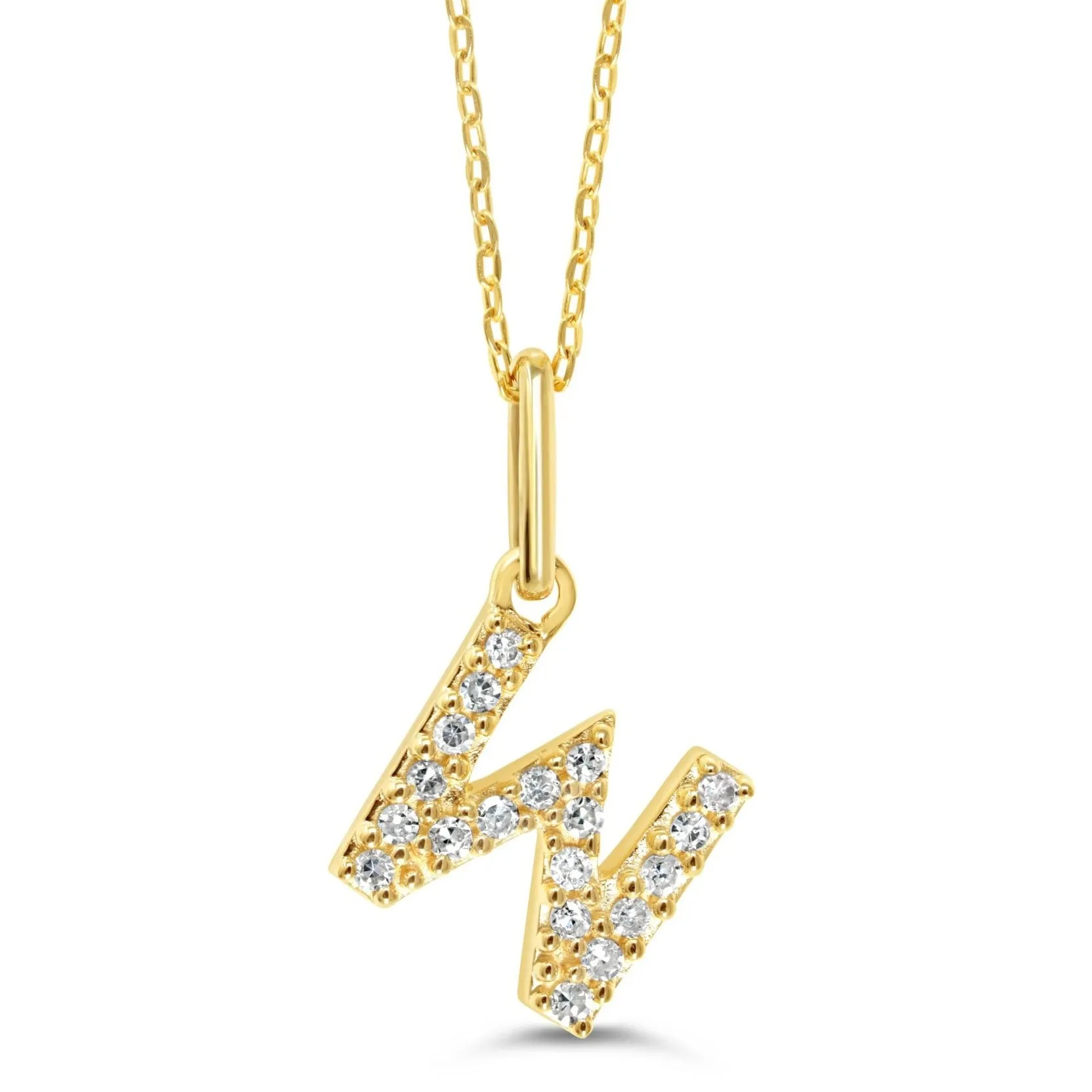 10k Gold Mini Diamond Letter Pendant