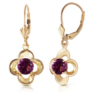 1.1 Carat 14K Solid Yellow Gold Venus Amethyst Earrings