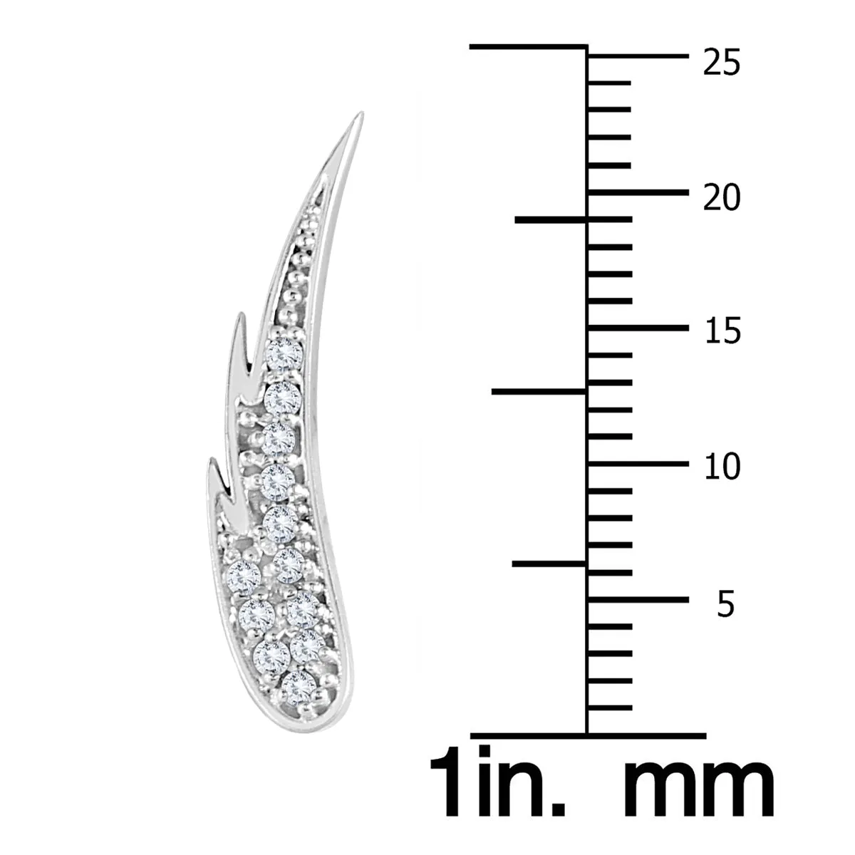 1/4 Carat Tw Diamond Angel Wing Climber Earrings In 14K White Gold