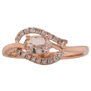 14K Rose Gold Oval Morganite Ring