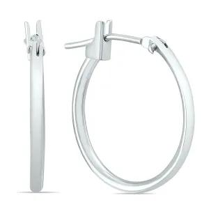 14K White Gold 18Mm Hoop Earrings 1.5Mm Gauges