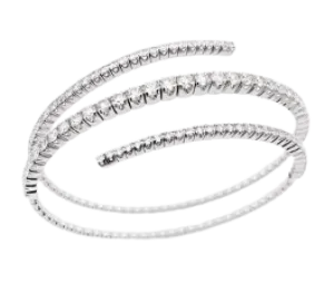 14K White Gold Flexible Diamond Wrap Bracelet