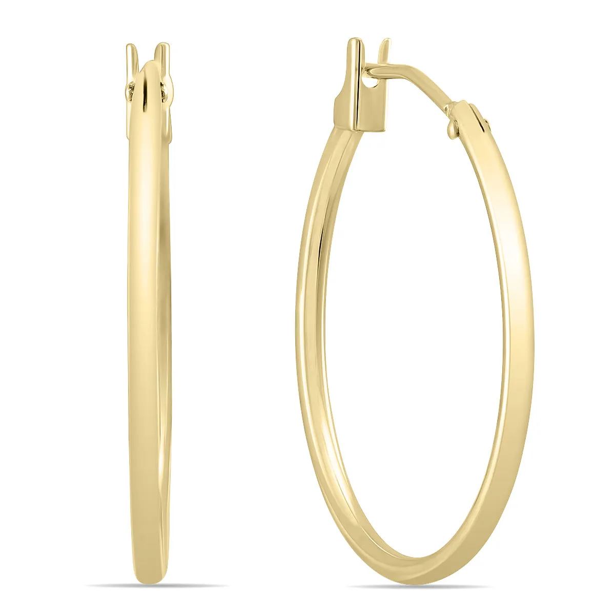 14K Yellow Gold 21Mm Hoop Earrings 1.5Mm Gauges