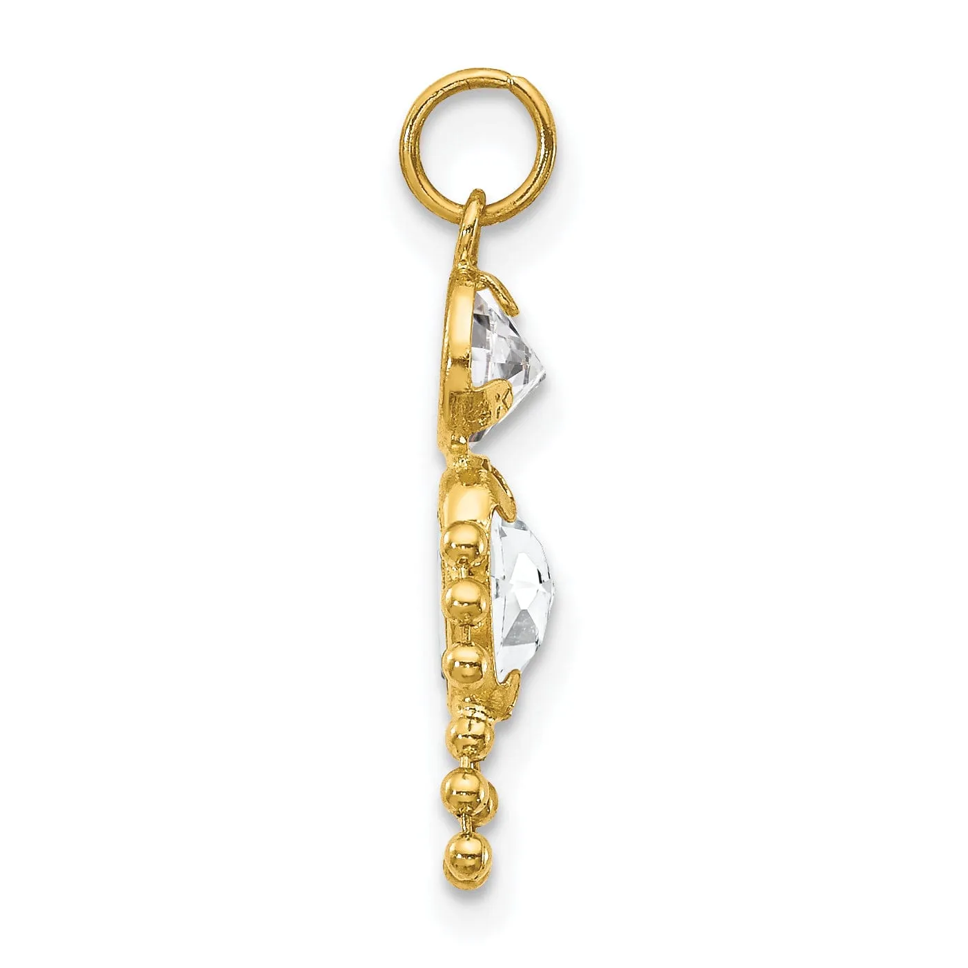 14k Yellow Gold April Boy Gemstone Charm