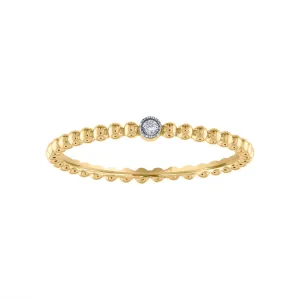 14KT GOLD DIAMOND MINI BEZEL BALL RING