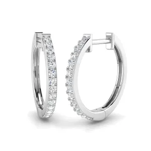 18ct White Gold 0.24ct Diamond Hoop Earrings