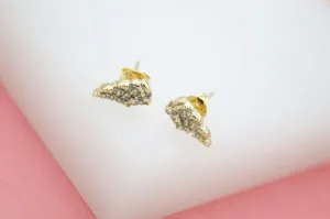 18K Gold Filled Angels Angel Wings Earrings With Micro CZ Cubic Zirconia Stones (L111)