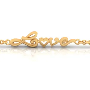 18k 'love' Word Gold Bracelets