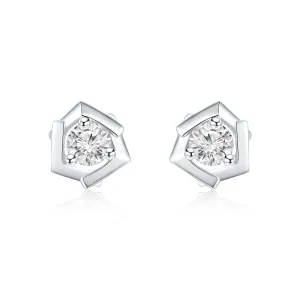 18K White Gold Brilliant Cut Diamond Earrings