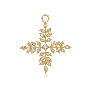 18KY Diamond Vine Cross