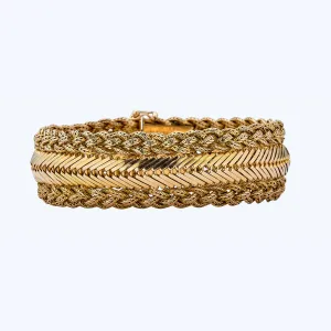 1970s French Braided Zipper Bracelet