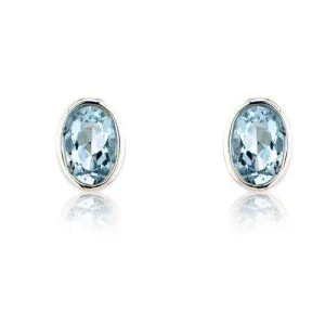 9ct White Gold Aquamarine Earrings - MM7J09WAQ