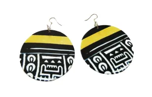 Africa inspired earrings | Black / Yellow tribal