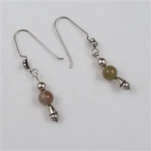 Agate Gemstone and Sterling Silver Earrings