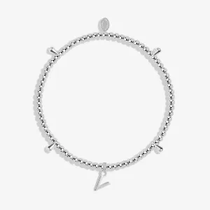 Alphabet A Little V Silver Plated Bracelet 7763