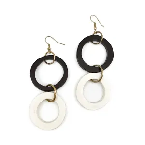 Anju Omala Modern Monochrome Collection Open Rings Earrings