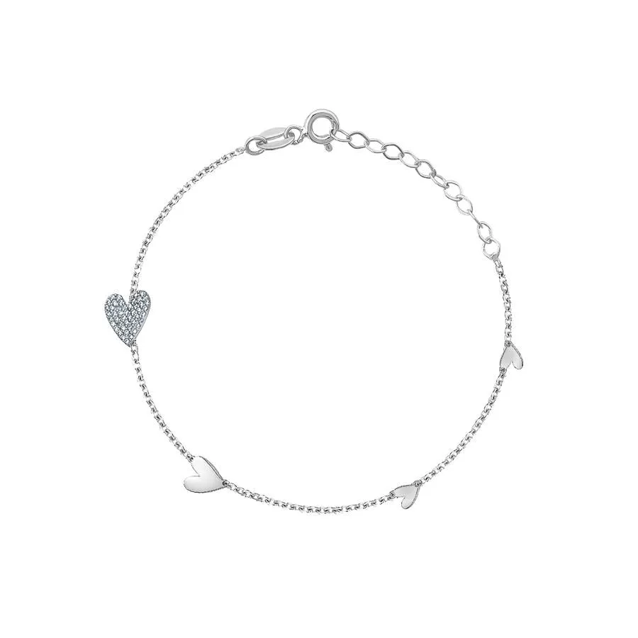 ASCENDING PAVE HEART BRACELET