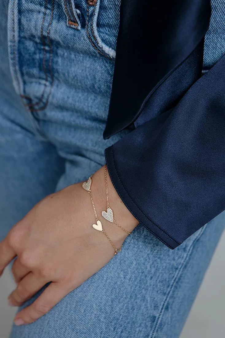 ASCENDING PAVE HEART BRACELET