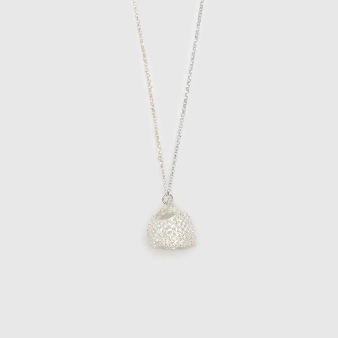 Big acorn - sparkling necklace - silver plated