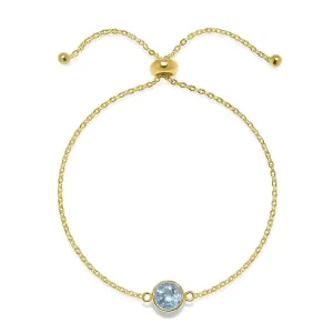 Birthstone Solitaire Bracelet- December Sky Blue Topaz