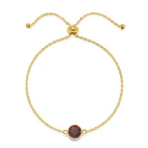 Birthstone Solitaire Bracelet-January Garnet