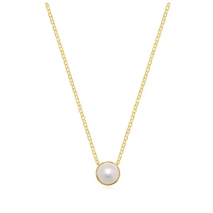 Birthstone Solitaire Necklace-June Freshwater Pearl