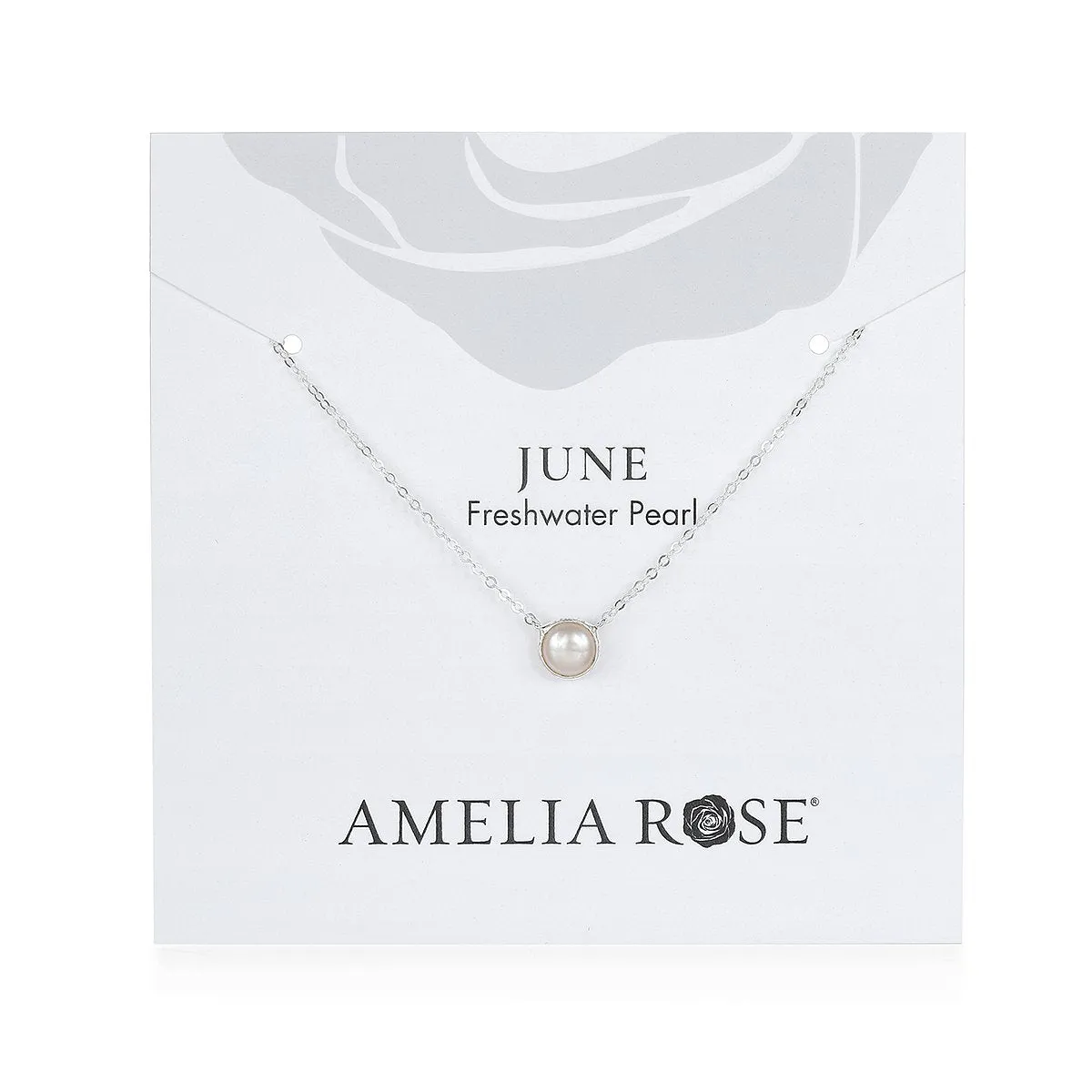 Birthstone Solitaire Necklace-June Freshwater Pearl