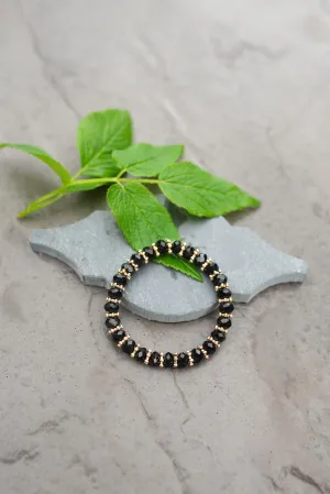 Black Crystal Bead Bracelet