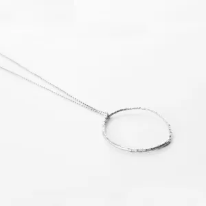 Branch hoop pendant - sparkling necklace - silver 925