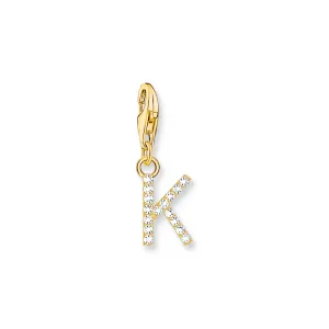 Charm Pendant letter K gold plated