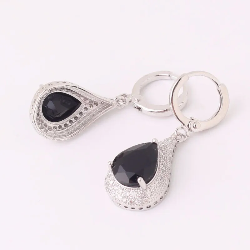 Creative Jewelry Earring for Women 18k White Gold Plating Drop Earrings Pear Shape Crystal Fabulous Wedding Dangle Earrings