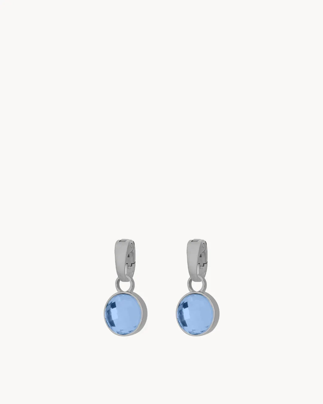 December Birthstone Uniqueness Dainty Signature Earring Pendants, Silver