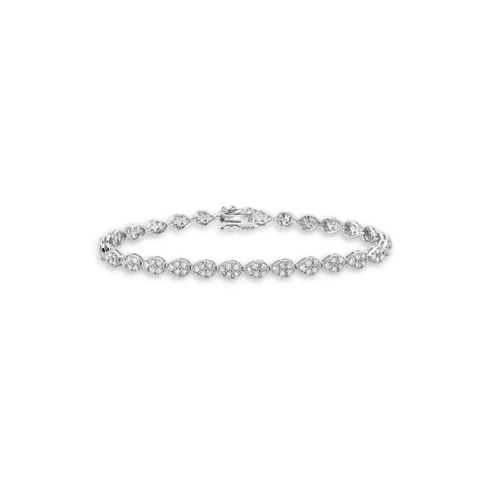 Diamond Pear Shape Tennis Bracelet (2.75 ct.) 2 mm 4-Prongs Setting in 14K Gold