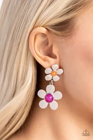 Earrings Fashionable Florals - Pink E078