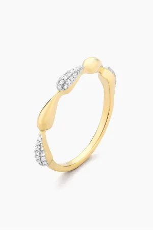 Ella Stein Raindrops Falling Stackable Ring in Gold - Size 8