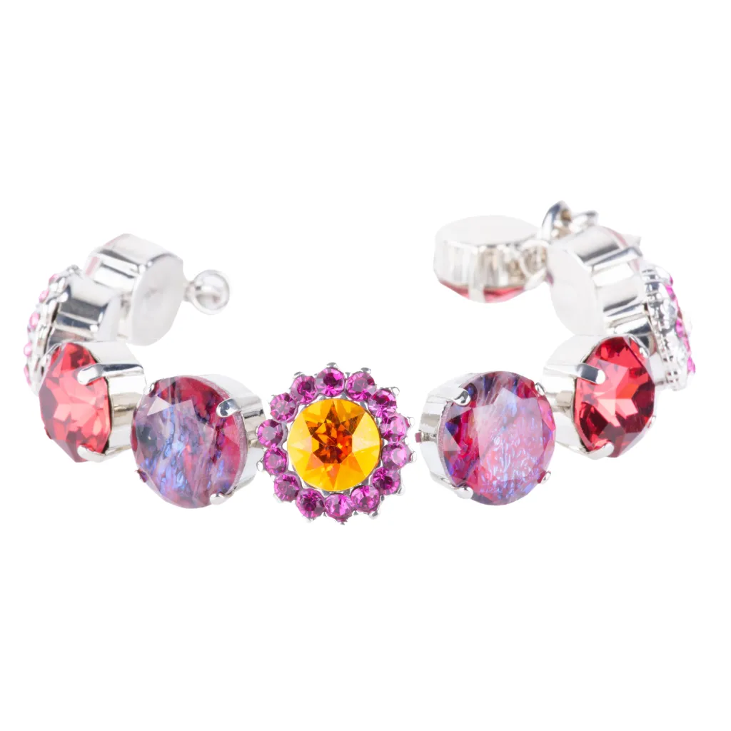 Extra Luxurious Blossom Bracelet in "Bougainvillea" - Antique Silver