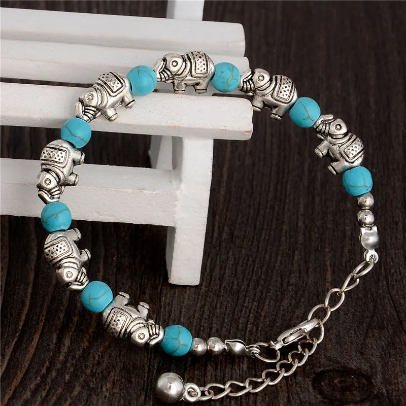 Fashionable bohemian elegant shiny elephant bracelet