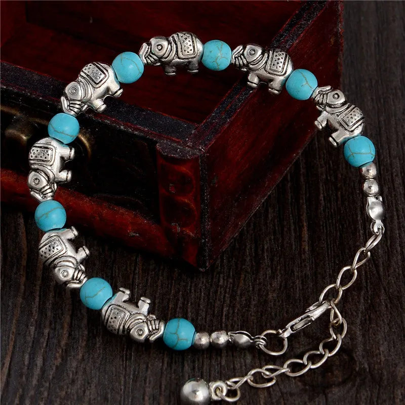 Fashionable bohemian elegant shiny elephant bracelet