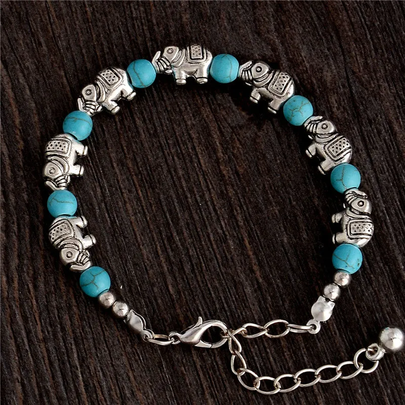 Fashionable bohemian elegant shiny elephant bracelet