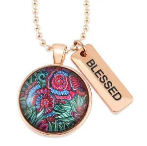 FLORAL WONDERS - Rose Gold 'BLESSED' Necklace - Lillian (10721)