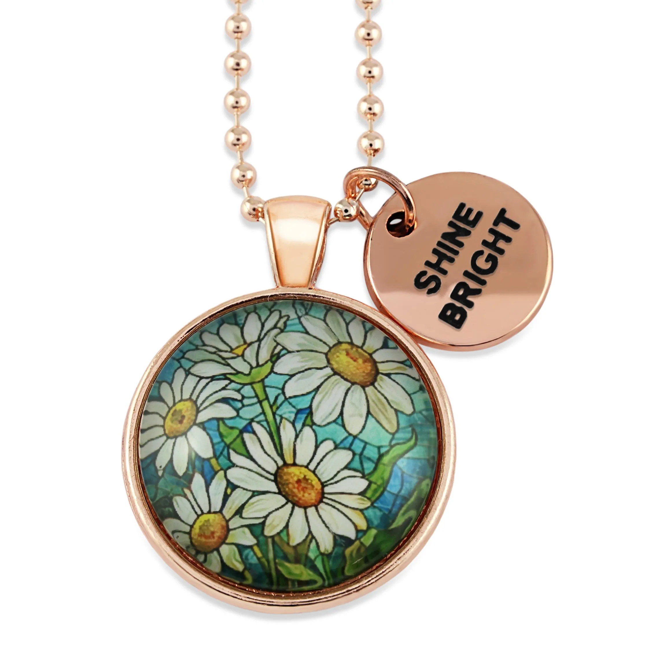 FLORAL WONDERS - Rose Gold 'SHINE BRIGHT' Necklace - Daisy Window (10745)