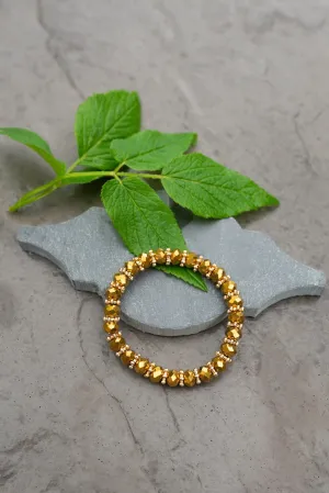 Gold Crystal Bead Bracelet