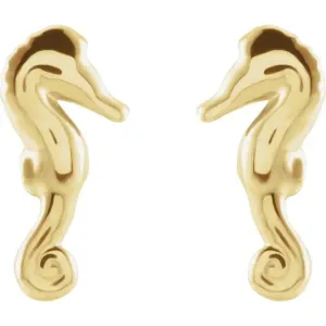 Gold Seahorse Earrings