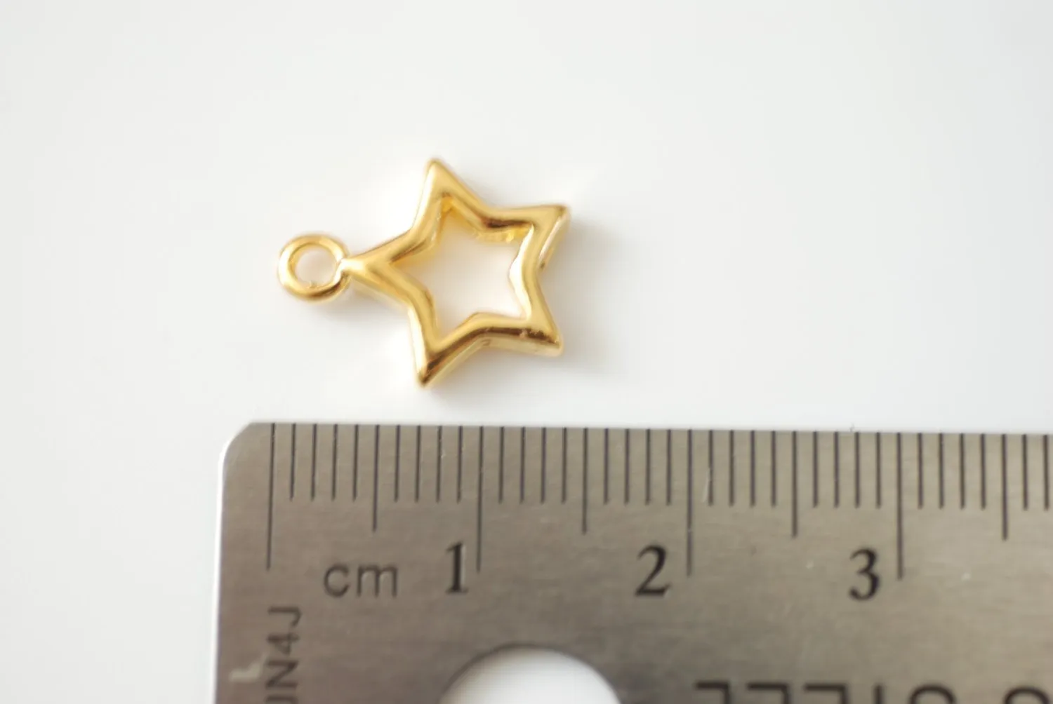 Gold Star Charm- Vermeil Gold 18k gold plated over Sterling Silver Open Star Charm, Gold Open Star, Star Connector Link, Shooting Star, 61