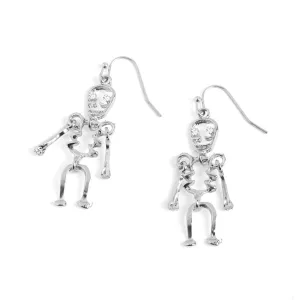 Halloween Earrings - Silver Skeleton