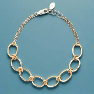 Hammered Golden Link Bracelet