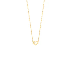 Heart and Diamond Chain Necklace