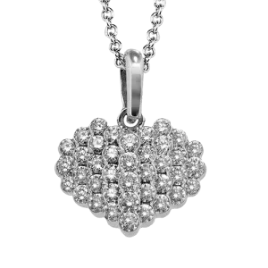 Heart Pendant Necklace in 18k Gold with Diamonds