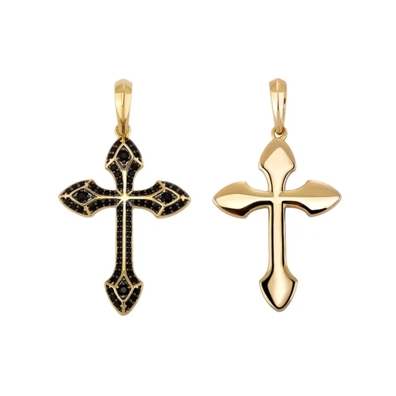 Hip-hop Full Diamond Vintage Ice Eye Cross Pendant